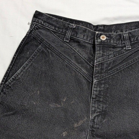 Wrangler Denim - Vintage Wrangler Black High Waist Western V-Yoke Tapered Jeans Made in USA 15x36